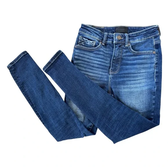 Buckle Black Ankle Skinny Jeans Women Fit No 35 Blue Denim Stretch 25x27 - Picture 1 of 9